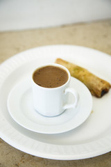 Turkish coffee with traditional sweets