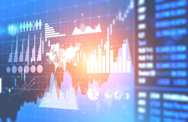 Types of graphs and infographics interface, map