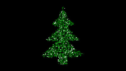 Christmas tree greeting illustration card animation