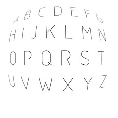 Isolated black 3d alphabet on white background. 3d illustration Alphabet and black letters on the white background. Modern black paper font. Vector alphabet black. Type font paper set illustration.