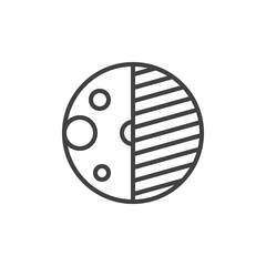 Moon phase outline icon. linear style sign for mobile concept and web design. Moon eclipse simple line vector icon. Symbol, logo illustration. Pixel perfect vector graphics