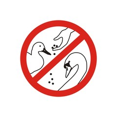 Знак не кормить уток и лебедей