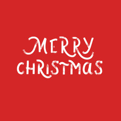 Merry Christmas - grunge hand lettering inscription vector.