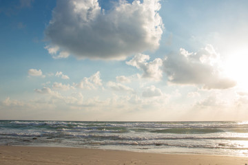 Fototapeta na wymiar Seascape with clouds