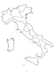 Cartina d'Italia con regioni