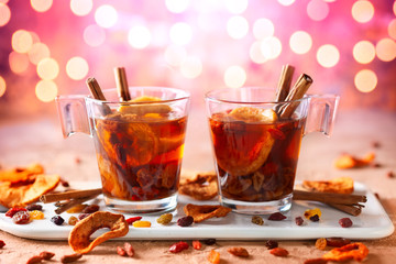 Drink with dried fruits and berries
