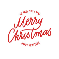 Merry Christmas -  hand lettering round desiign inscription vector.