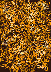 Textile fashion african print fabric, abstract seamless pattern, safari pattern texture tiger vector illustration file.