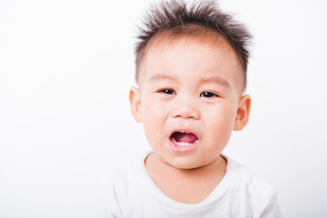 Asian portrait happy kid boys 1 year 6 months smile