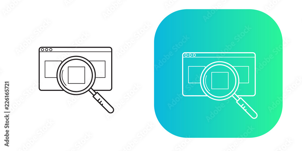 Aufkleber Web Search Vector Icon with gradient style.