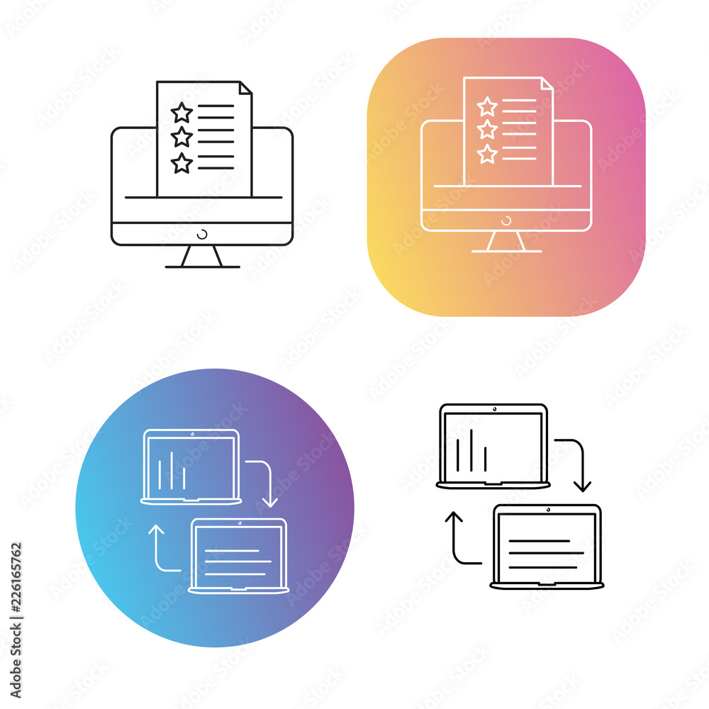 Poster trade icons with b2b business icon with gradient style