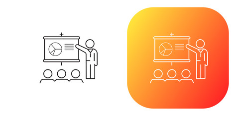 Training, business presentation icon. Vector with gradient style