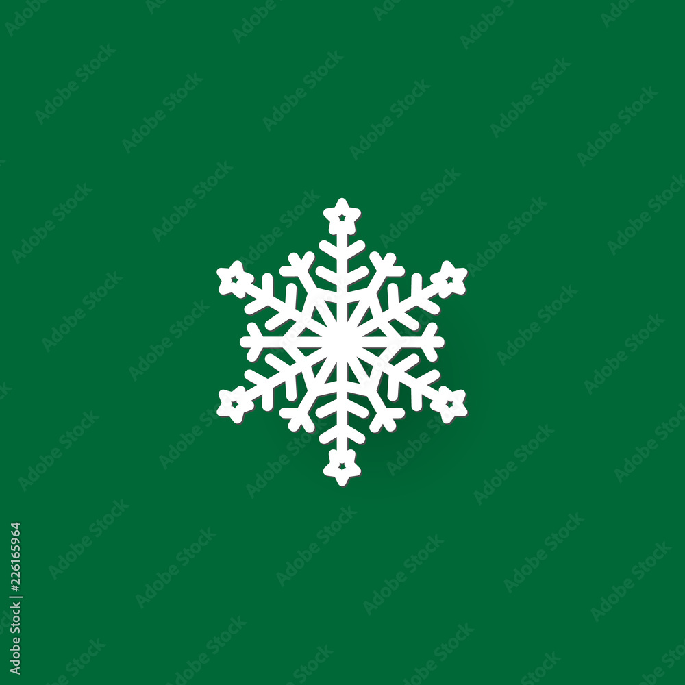 Aufkleber christmas snowflake icon and sign design on red and green background