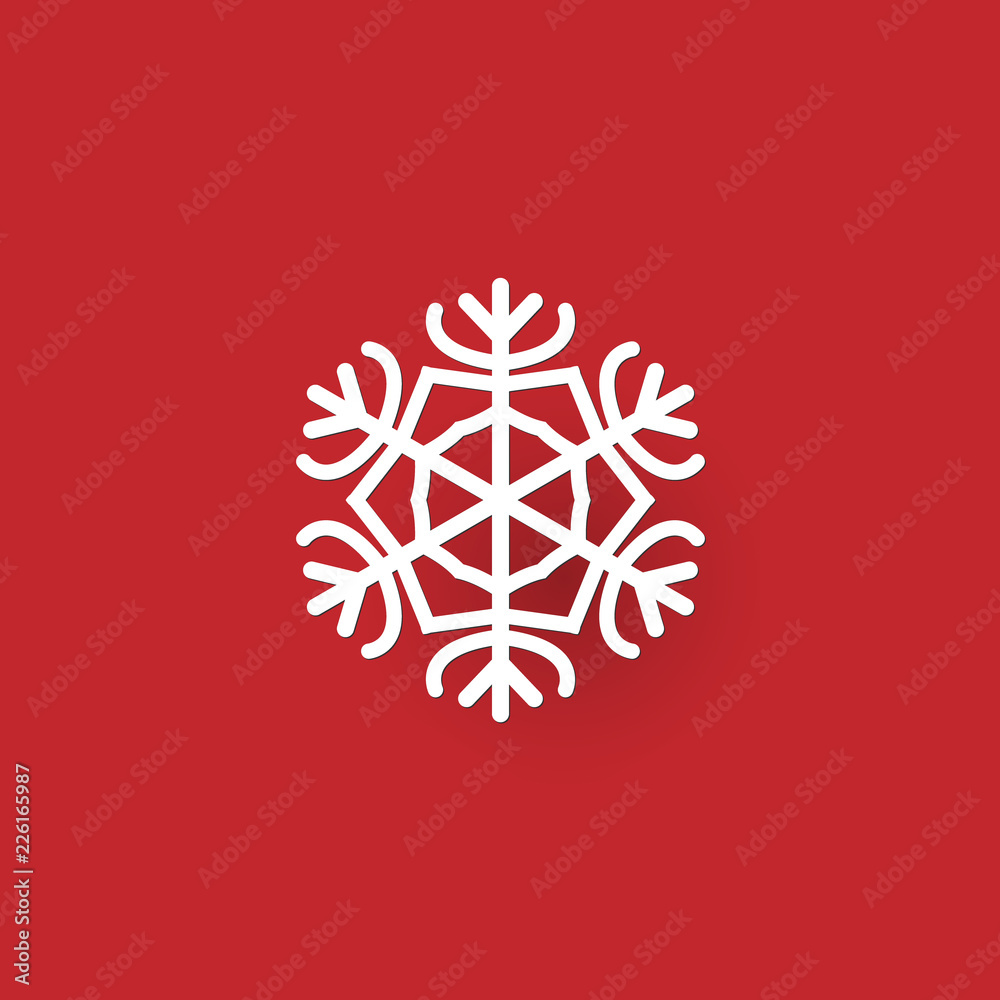 Poster christmas snowflake icon and sign design on red and green background