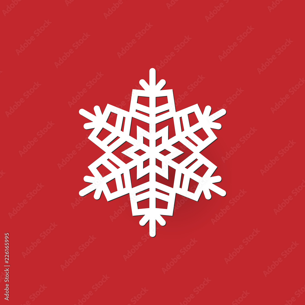 Poster christmas snowflake icon and sign design on red and green background