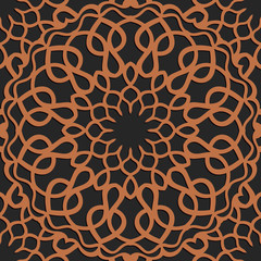 Laser cutting seamless pattern. Tapestry panel. Jigsaw die cut ornament. Lacy cutout silhouette stencil. Fretwork floral screen. Vector template for paper cutting, metal and woodcut.