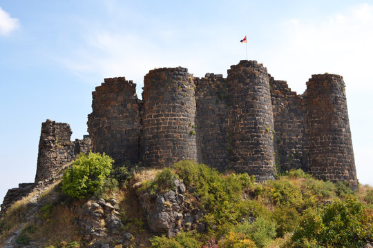Amberd fortress on the slopes of Mt. Aragats built in the XI-XIII centuries, Armenia