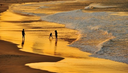 Fototapeta na wymiar Playing on the beach - Durban South Africa