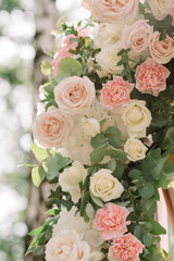 A background from a large amount of fresh flowers