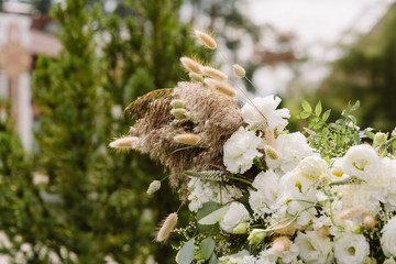 Lovely and gentle fluffy dried flower in a wedding decor.