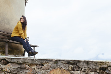 young woman isolated on a autumn day
