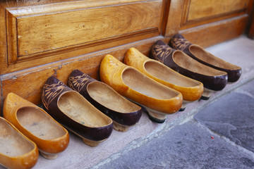 traditional dutch clogs in different colors