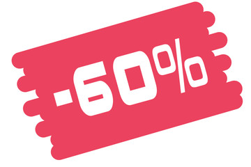 60 % Percent Discount, Sale Up, Special Offer, Trade off, Promotion concept