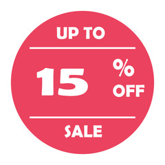 15 % Percent Discount, Sale Up, Special Offer, Trade off, Promotion concept