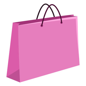Vector Single Illustration - Shopping Bag on White Background