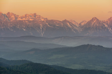 tatry góry polska krajobraz poranek wschód 