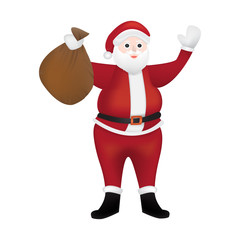 Christmas Santa claus with gift bag