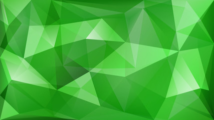 Plakat Abstract polygonal background of many triangles in green colors
