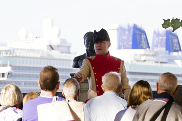 Sir John Moore in Coruna, Spain; tour guide dressed as british general