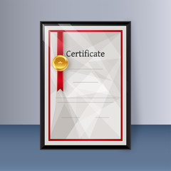 Template style certificate design with badge and space of your text.