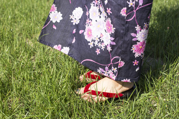 Japanese traditional casual summer costume kimono Yukata