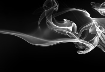 art of white smoke on black background, darkness concept