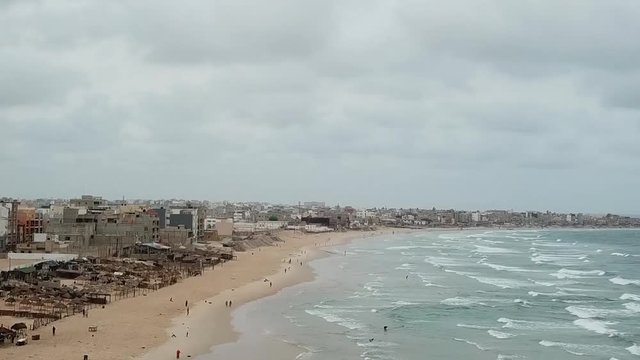 drone beach dakar aerial view