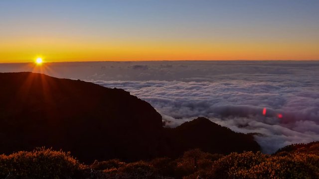 Sonnenuntergang Roque de las Muchachos auf La Palma