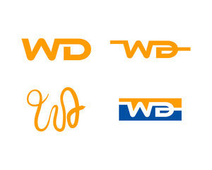 Set of WD Letter Logo Design Template Vector
