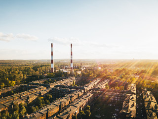 Zachód nad Nikiszowcem z powietrza © Wiktor
