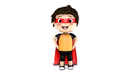 Niño disfrazado de superhéroe