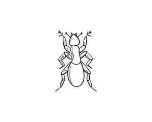 Vector hand drawn ant outline doodle icon, Ant sketch illustration for print