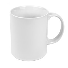 Ceramic cup on white background. Mockup for design