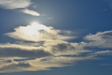 the sunlight making its way through the clouds