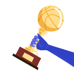Basketball trophy design, vector illustration.