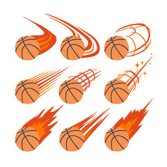 Set of basketball balls design, vector illustration.