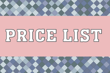 price list Logo Banner on abstract texture