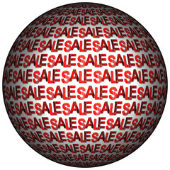 3D Bild - Kugel- Sale - Prozente - Nahtlos - Schaufenster