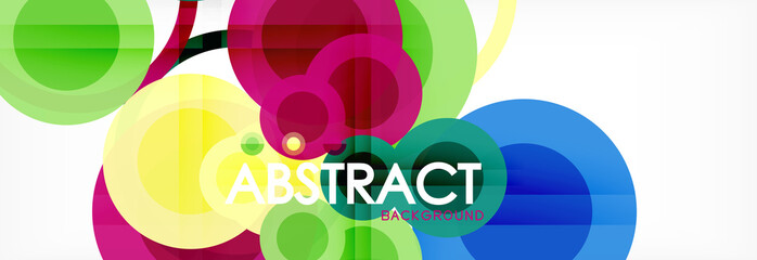 Abstract colorful geometric composition - multicolored circle background
