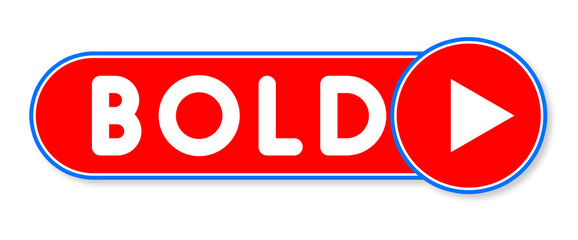 Bold - white text written on a red banner on white background